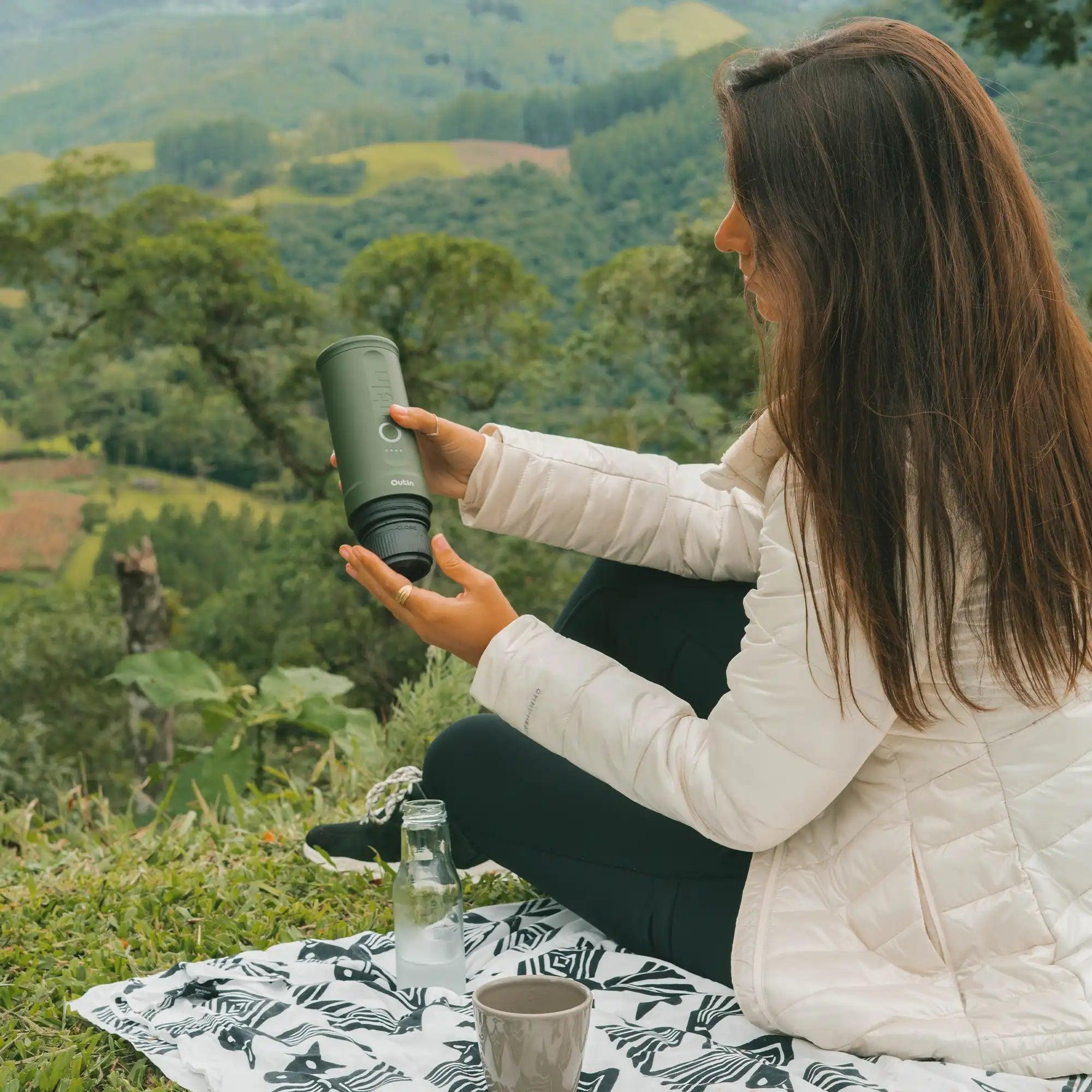 Portable Espresso Machine Outin Nano | Forest Green