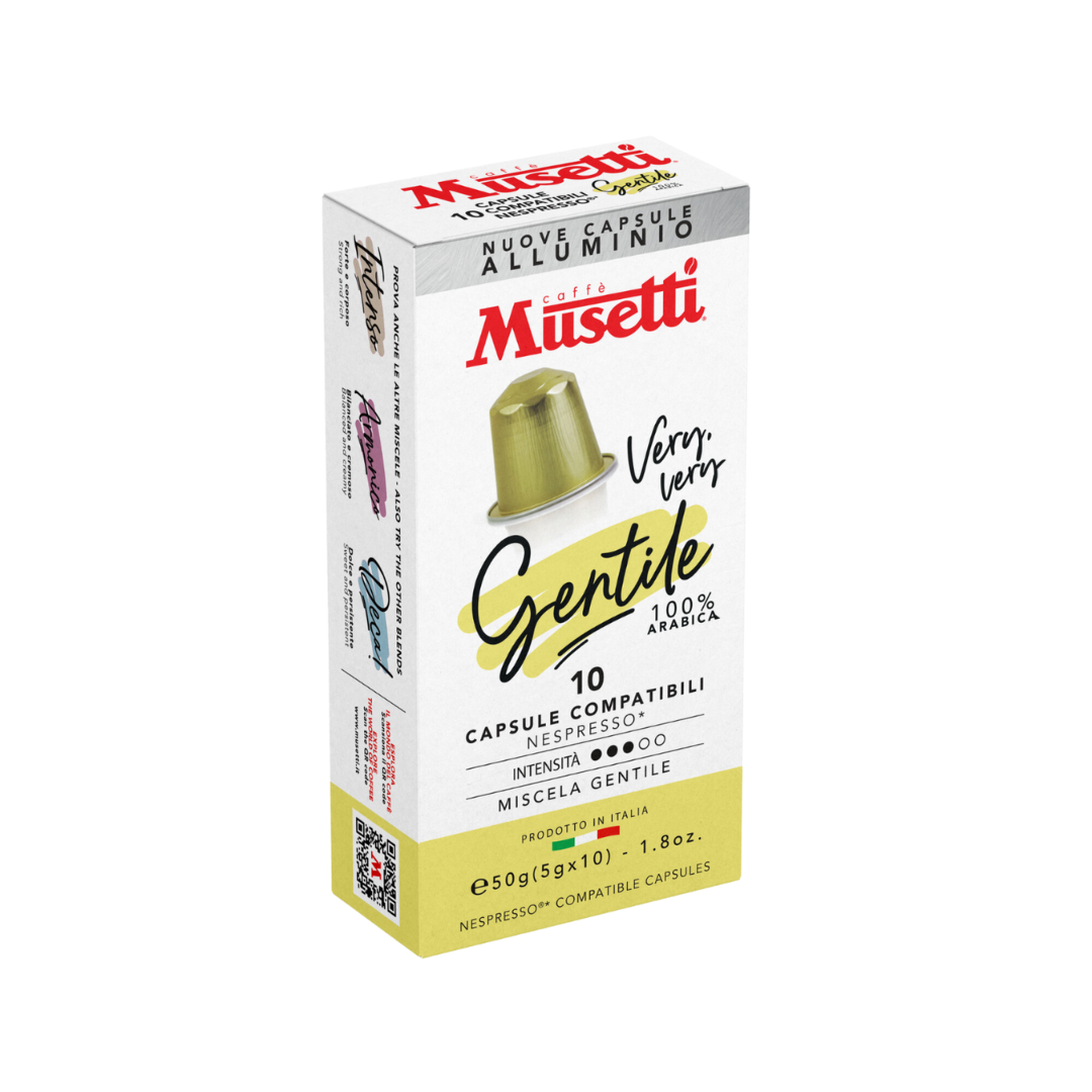 COFFEE CAPSULES MUSETTI® GENTILE 100% ARABICA | COMPATIBLE WITH NESPRESSO SYSTEM, 10 PCS.