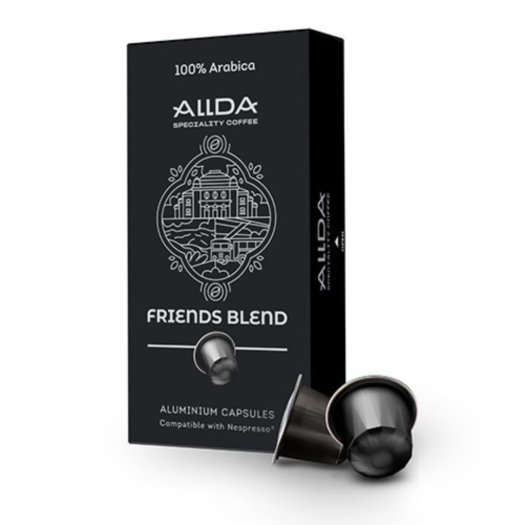 COFFEE CAPSULES ALLDA SPECIALTY COFFEE FRIENDS BLEND 100% ARABICA | COMPATIBLE WITH NESPRESSO SYSTEM, 10 PCS.