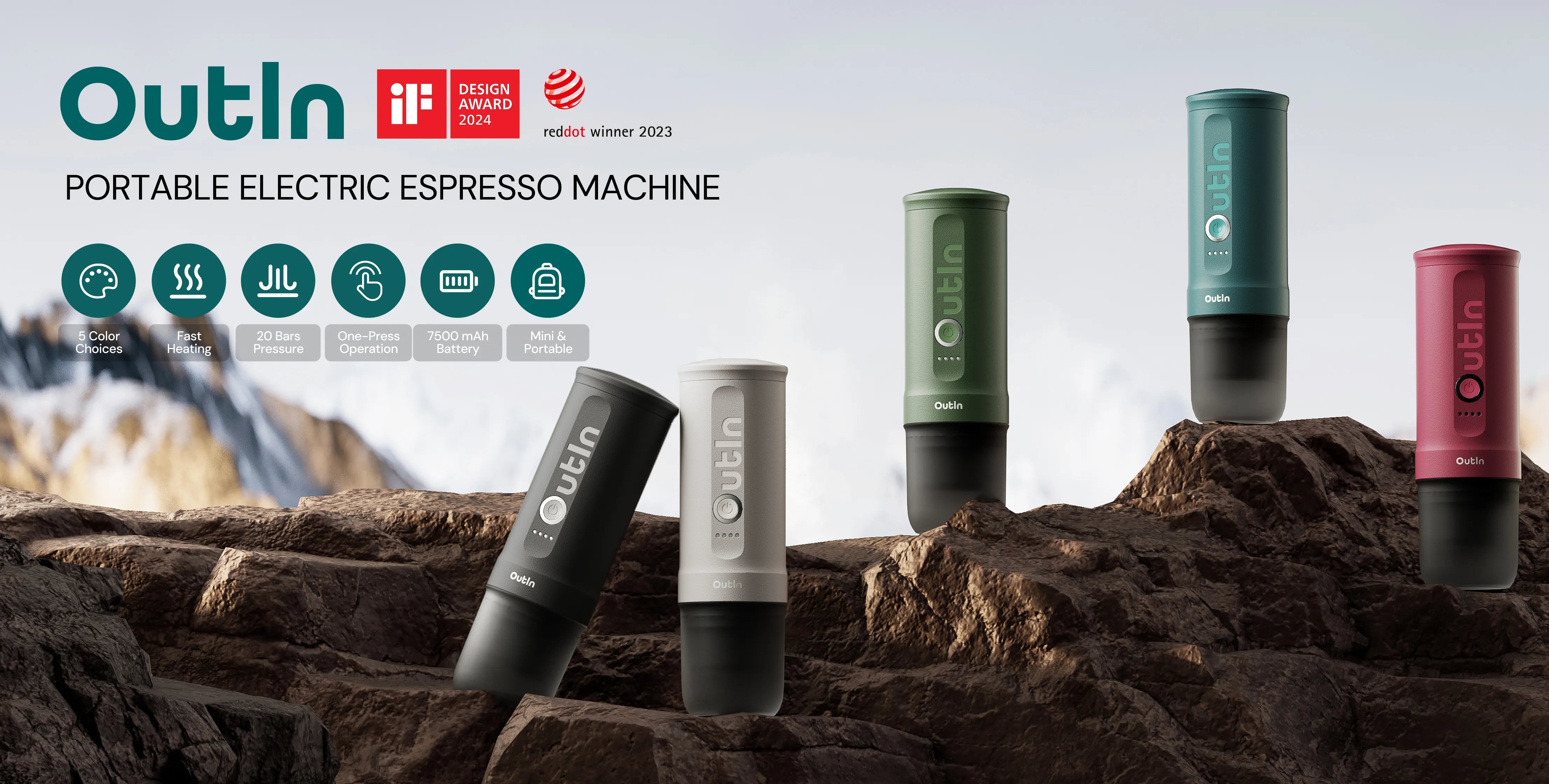 Portable Espresso Machine Outin Nano | Pearl White
